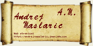Andrej Maslarić vizit kartica